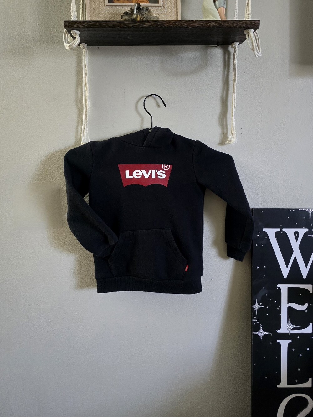 Levi's Kids 4T Black Hoodie with Red Logo